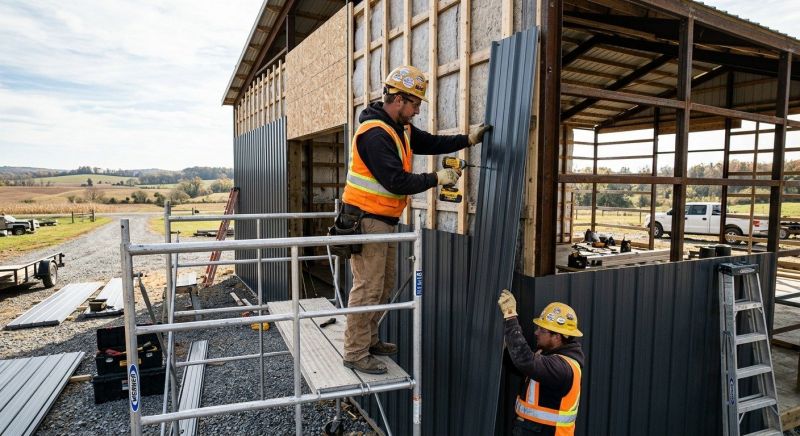 Metal Barn Siding Installation in Angier, NC