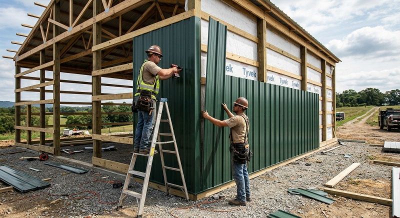 Metal Barn Siding Installation in Angier, NC
