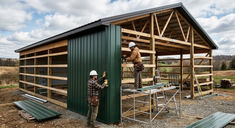 Pole Barn Siding Installation in Angier, NC